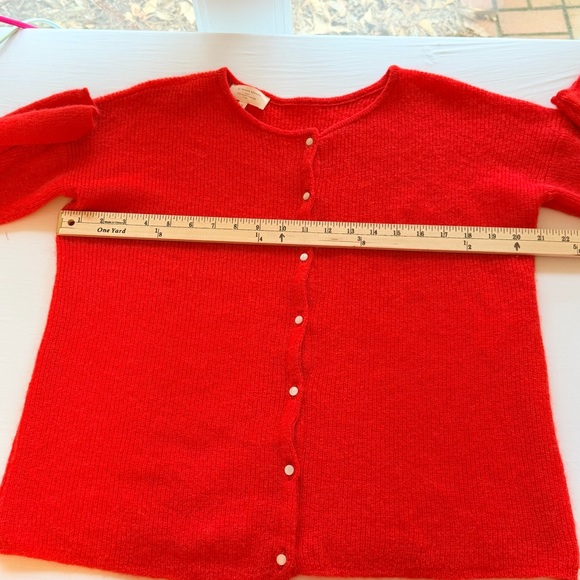 SEZANE Gaspard Cardigan Ultra Soft Plush Luxe Red Mohair Alpaca Sweater MEDIUM - Picture 7 of 9